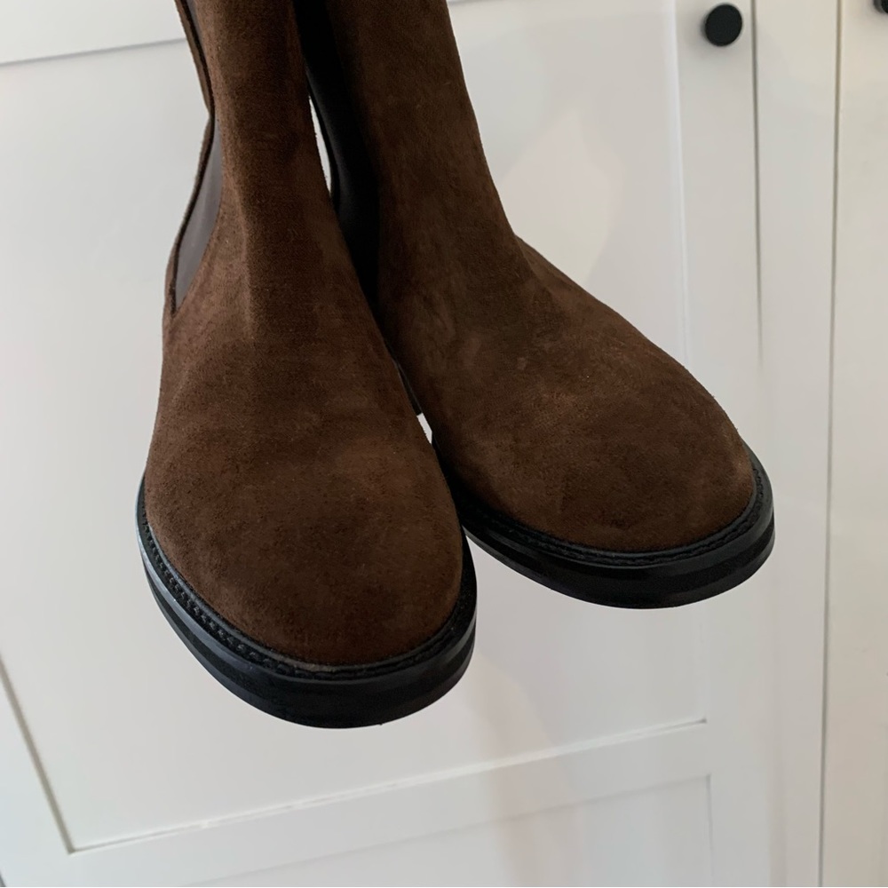 🎭 Flattered 🎭 Brown Suede Ankle Chelsea Boots size 38 - Picture 8 of 14
